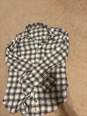 Hollister juniors XS black and white flannel